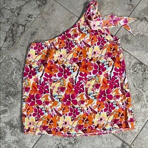 Vibrant Floral One-Shoulder Top
